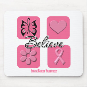 Believe Inspirations Breast Cancer Mouse Mat