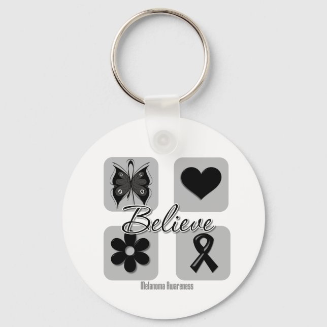 Believe Inspirations Melanoma Key Ring (Front)