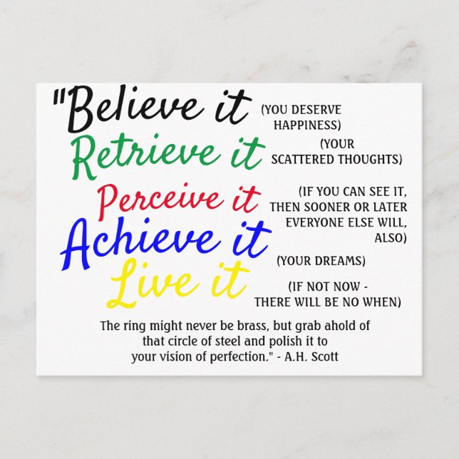 Believe It & Live It Collection Postcard (Front)