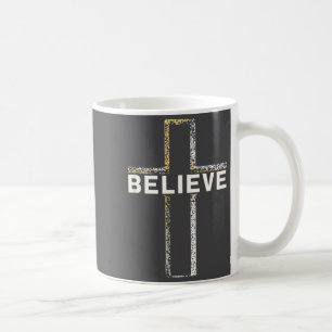 Believe Jesus Cross Religious Faith Christian Men  Coffee Mug