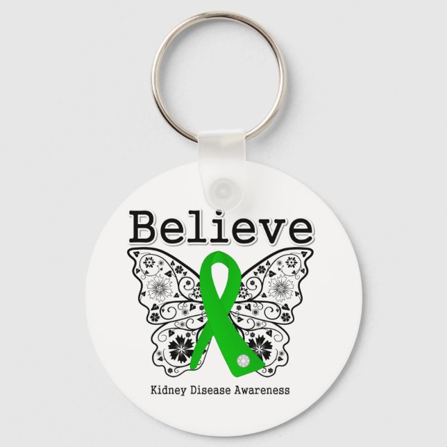 Believe Kidney Disease Awareness Key Ring (Front)