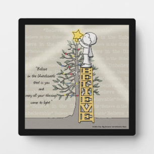 Believe Ladder -Christmas Tree Plaque