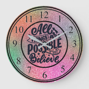 Believe Large Clock