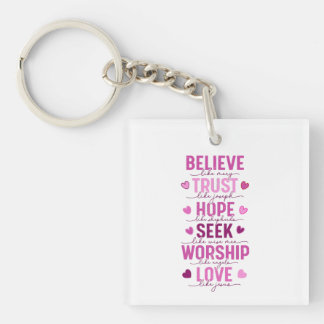 Believe Like Mary Key Ring