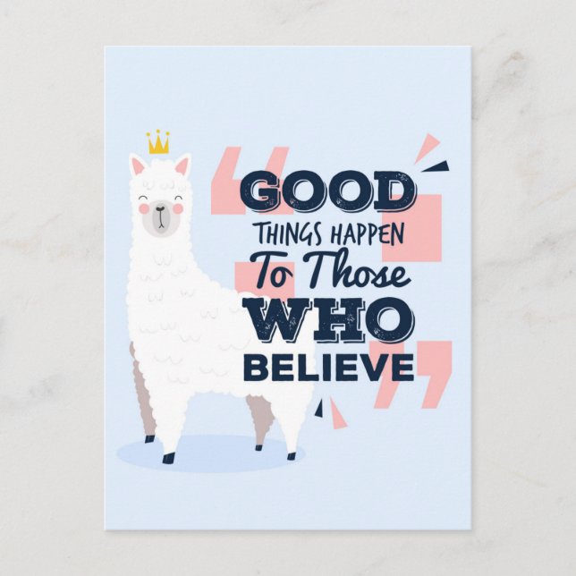 Believe Llama Postcard (Front)