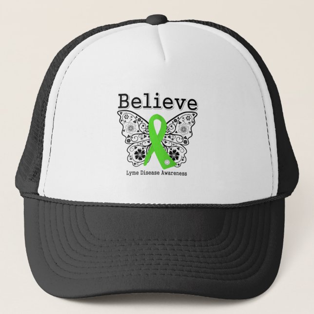 Believe Lyme Disease Awareness Trucker Hat (Front)