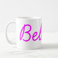 Believe Magenta Script Mug