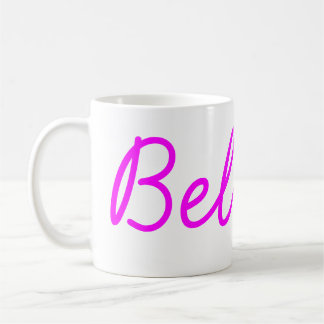 Believe Magenta Script Mug
