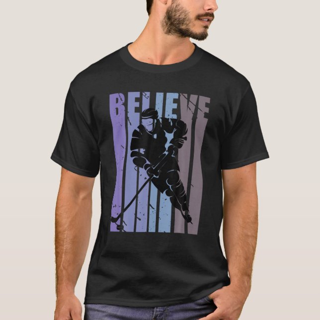 Believe Mens Ice Hockey Winter Sports Player Coach T-Shirt (Front)