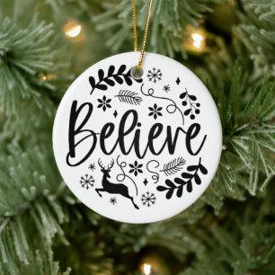 Believe Modern  Ceramic Tree Decoration