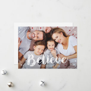 BELIEVE   modern greeting christmas card