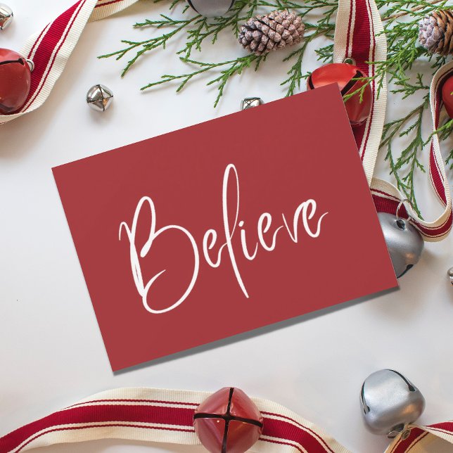 Believe Modern Red Holiday (Creator Uploaded)