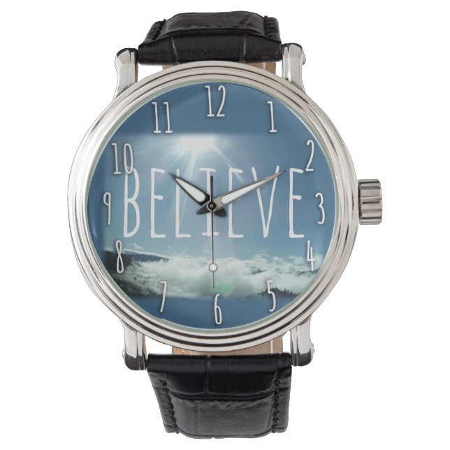 Believe Motivational Saying Watch (Front)