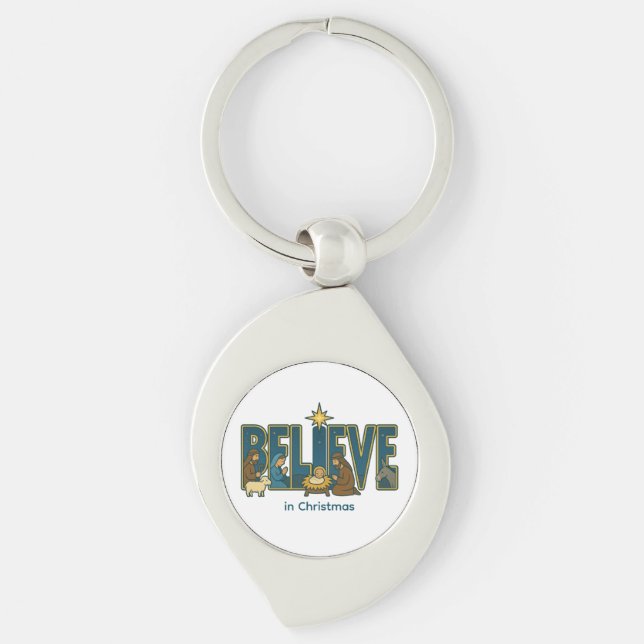 Believe nativity  key ring (Front)