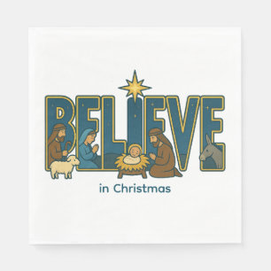 Believe nativity  napkin