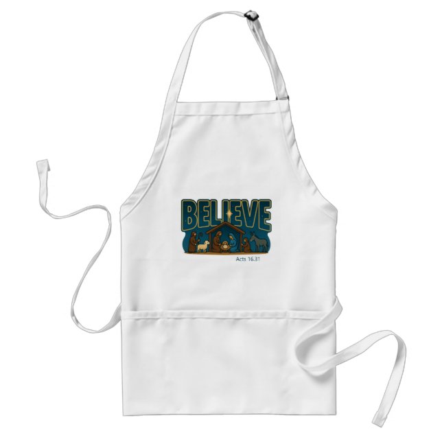 Believe Nativity  Standard Apron (Front)
