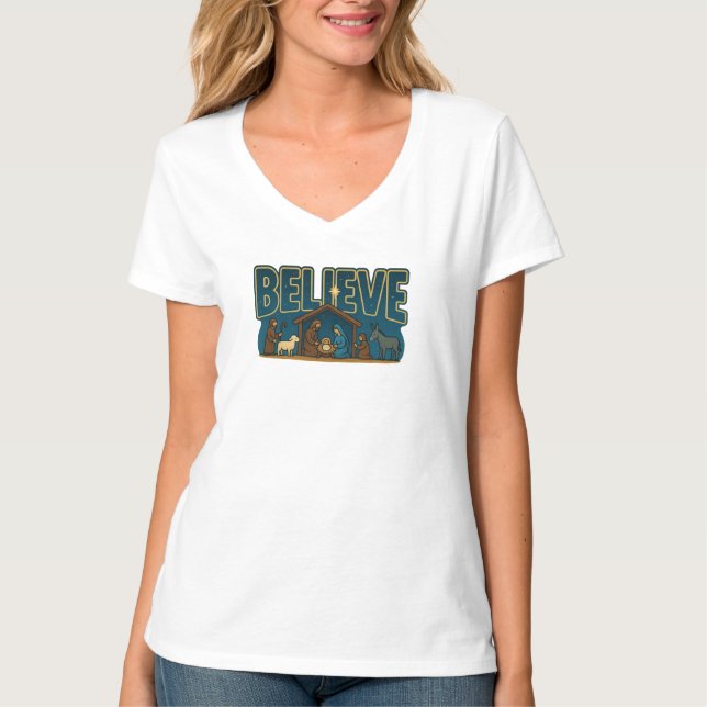 Believe Nativity T-Shirt (Front)