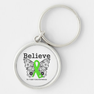 Believe - Non-Hodgkins Lymphoma  Butterfly Key Ring