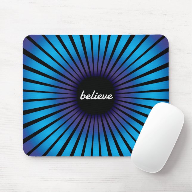 Believe on Neon Optical Illusion  Mouse Mat (With Mouse)