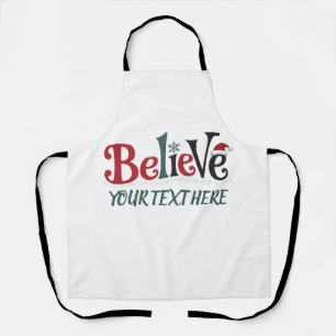 Believe Personalised Christmas Party Family Apron
