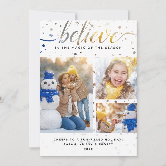 BELIEVE Photo Card with Colour Matching Typography (Front)