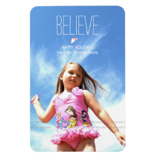 Believe Photo Christmas Holiday Greetings Magnet