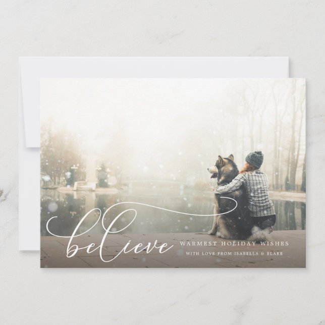 Believe Photo Holiday Card (Front)
