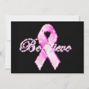 Believe Pink Ribbon Awareness Card