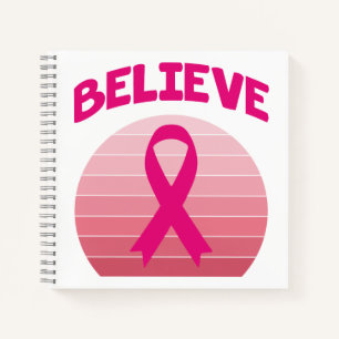 Believe Pink Ribbon Retro Journal