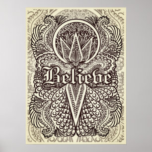 Believe - Positive Statement Quote Poster