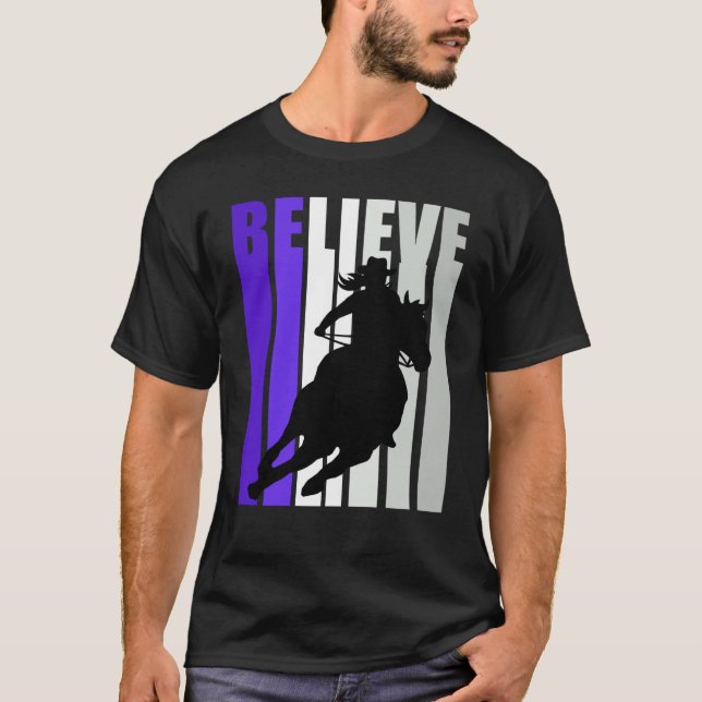Believe Purple Cowgirl Southern Girls Western Hors T-Shirt (Front)