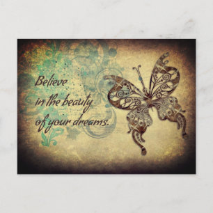 Believe Quote Butterfly Postcard