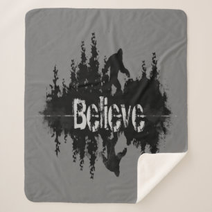 Believe Quote the Legend Sasquatch Bigfoot  Sherpa Blanket