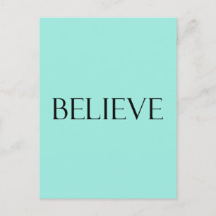 Believe Quotes Aqua Blue Inspiration Faith Quote Postcard