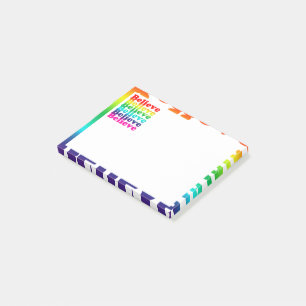 Believe rainbow post-it notes