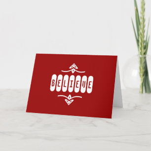 Believe - Red Holiday Card