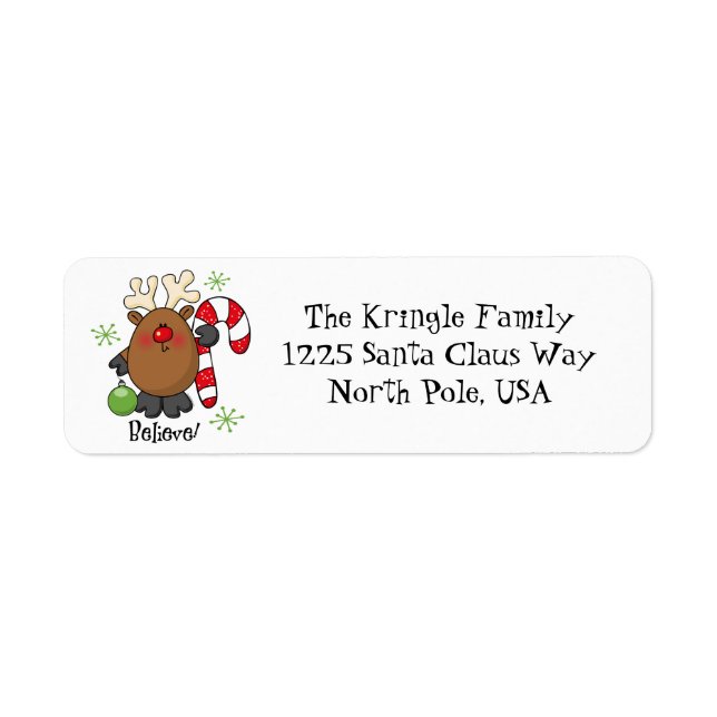 Believe Reindeer Address Label (Front)