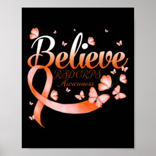 Believe Rsd Crps Awareness Butterfly Poster