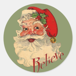 Believe Santa Classic Round Sticker