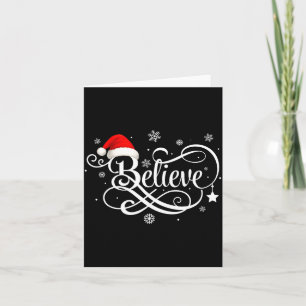 Believe Santa Claus Believe Christmas Matching Paj Card