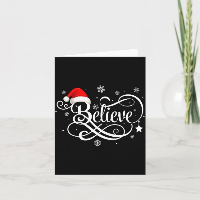 Believe Santa Claus Believe Christmas Matching Paj Card (Front)