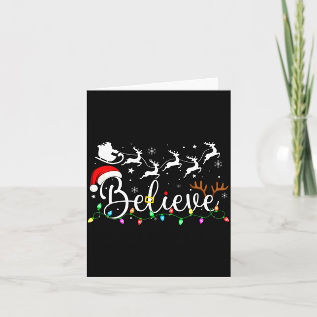 Believe Santa Claus Believe Christmas Matching Paj Card (Front)
