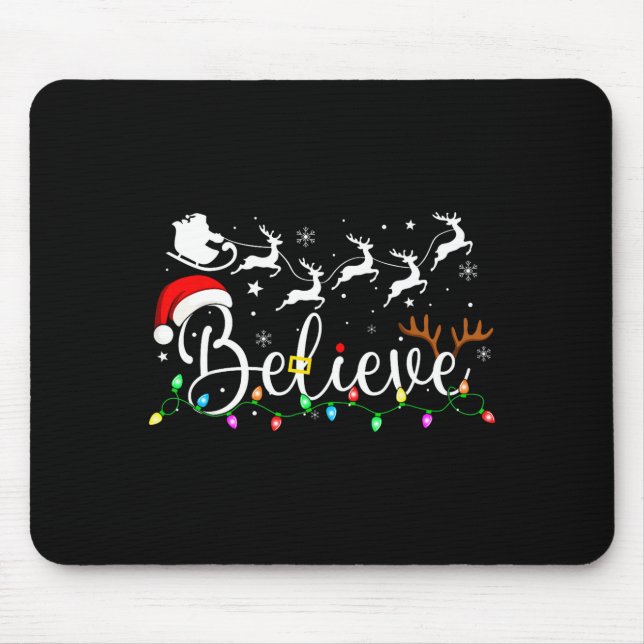 Believe Santa Claus Believe Christmas Matching Paj Mouse Mat (Front)