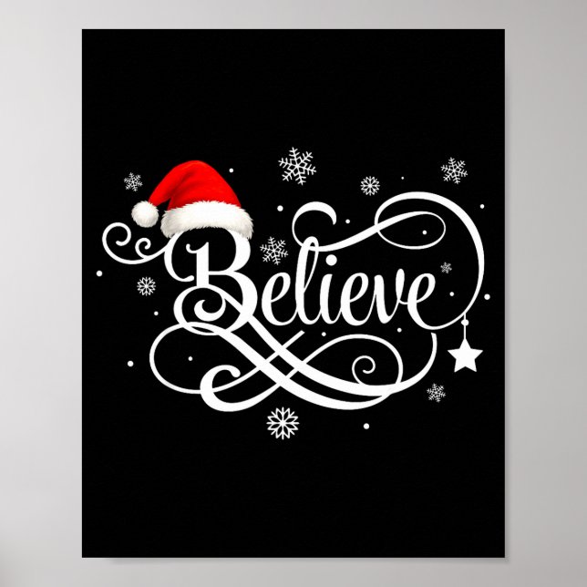 Believe Santa Claus Believe Christmas Matching Paj Poster (Front)