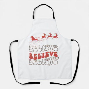 believe Santa Claus christmas Wooden Box Sign Lumb Apron