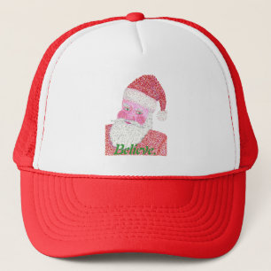 Believe Santa Claus Pointillism Hat