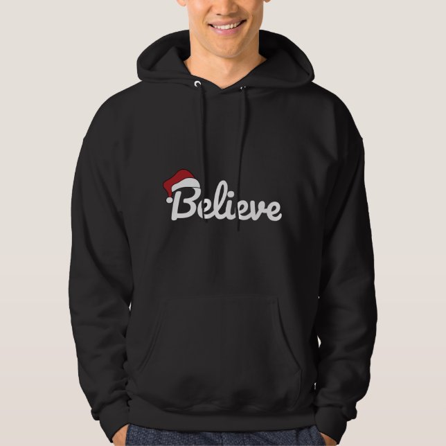 Believe Santa Cute Christmas Hoodie (Front)