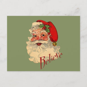Believe Santa Holiday Postcard