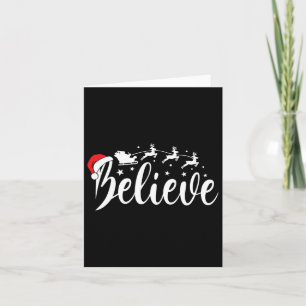 Believe Santa Xmas Pajama Fun Christmas Vibes Men Card