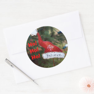 Believe Santa's Red White Hat Classic Round Sticker